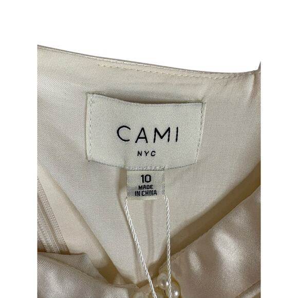 CAMI NYC Dorthea Midi Dress Satin Pearl Embellished Party Wedding Classy Sz 10 - Picture 8 of 12